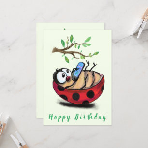 Feliz Aniversário - Feliz Pequeno Ladybug com Tel