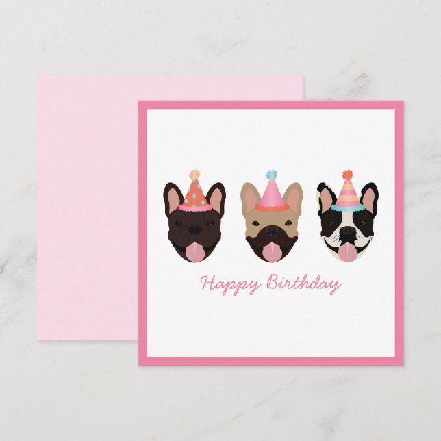 Feliz aniversário Festa de Buldogue Francês, que é (Frente/Verso)