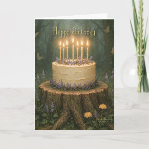 Feliz Aniversário Floresta Mágica Cartão de Aniver