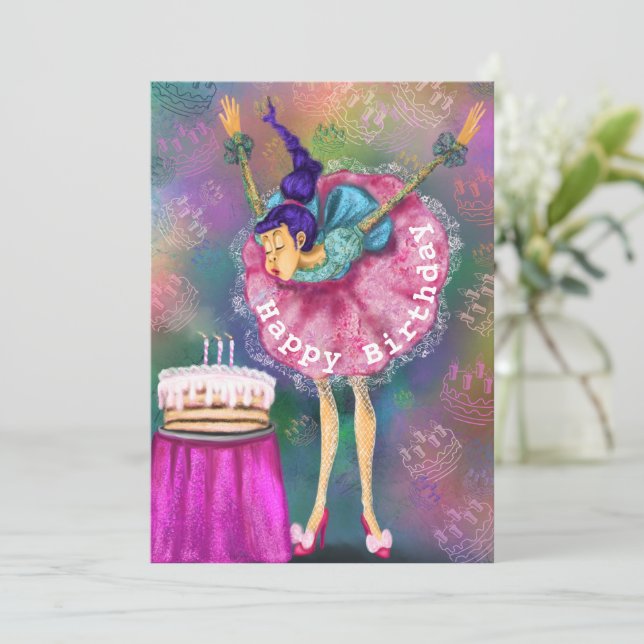 Feliz Aniversário - Garota Explodiu Velas - Engraç (Em pé/Frente)