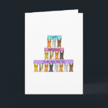 Feliz Aniversário Gatos de Cartões da Irmã<br><div class="desc">Uma equipe de gatinhos de desenho animado segurando faixas coloridas que dizem 'Parabéns à minha irmã mais velha'.</div>