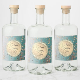 Feliz aniversário Glittery Stardust em Blue Teal