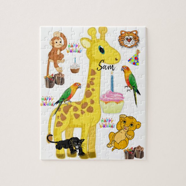 Feliz Aniversário Jigsera Quebra-cabeça Giraffe (Vertical)
