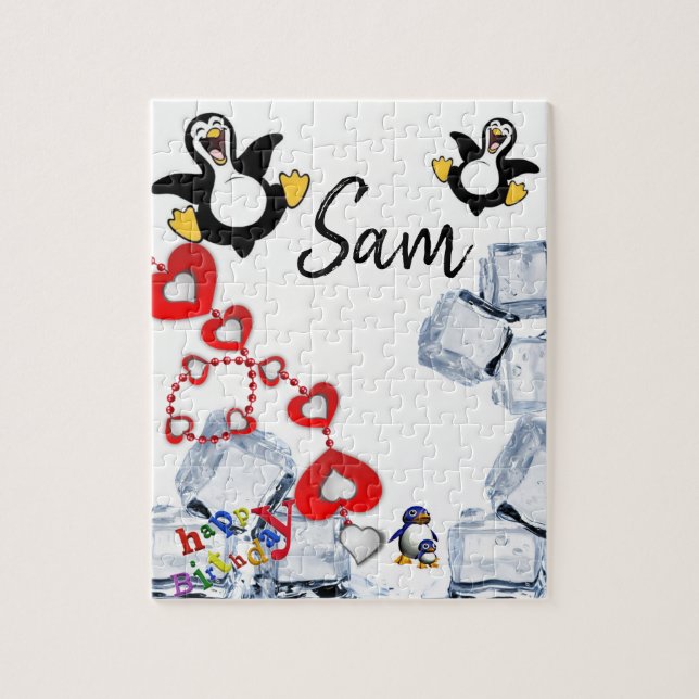 Feliz aniversário Jigsera Quebra-cabeça Penguin (Vertical)