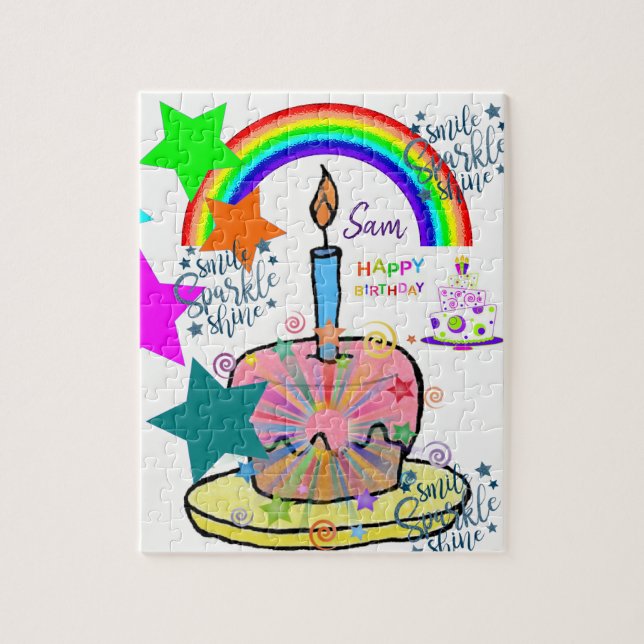 Feliz aniversário Jigsera Quebra-cabeça Rainbow (Vertical)