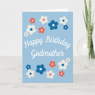 Feliz Aniversário Madrinha - Cartão Floral Bonito