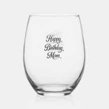 feliz aniversário mãe copo de vinho