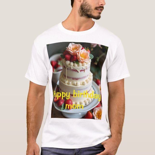 Feliz aniversário, mãe T-Shirt design (Frente)