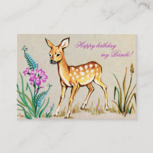 Feliz aniversário, meu Bambi! Cartão postal antigo