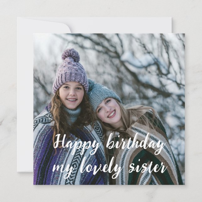 Feliz aniversário, minha adorável irmã, com foto p (Frente)