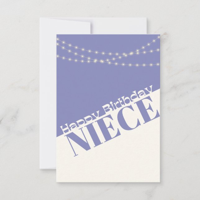 Feliz Aniversário, Niece Modern, Cartão Mínimo (Frente)