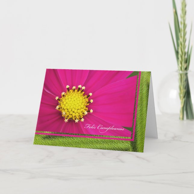 Feliz aniversário no cartão espanhol - Feliz Cumpl (Frente)