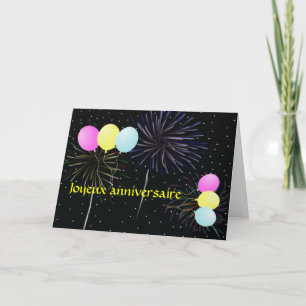 Feliz aniversário no Cartão Francês