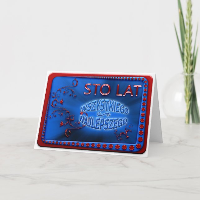 Feliz aniversario no cartão polonês (Frente)