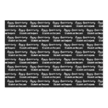 Feliz Aniversário Nomes do Casal Preto e Branco