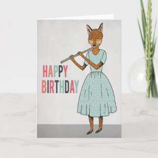 Feliz aniversario - o Fox joga o cartão ilustrado