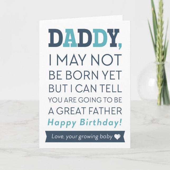 Feliz Aniversário Papai Do Cartão De Bebê Crescend (Frente)