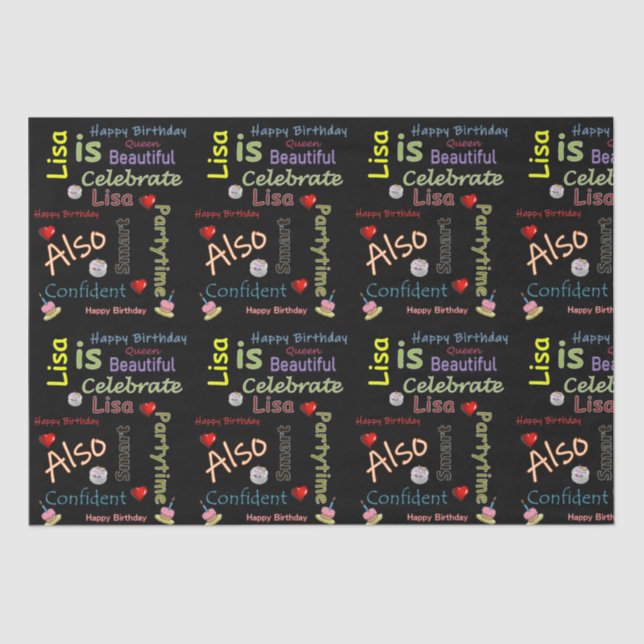 Feliz Aniversário, Papel de Tecido Lisa (Frente )