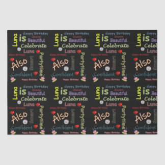 Feliz Aniversário Papel de Tecido Luna