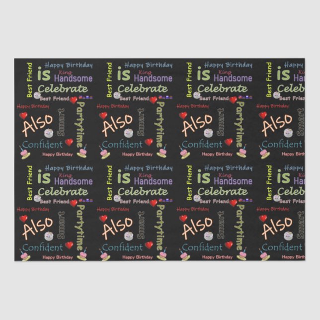 Feliz Aniversário Papel de Tecido Melhor Amigo (Frente )