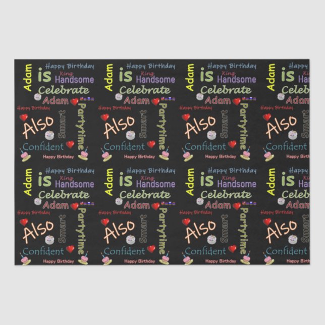 Feliz Aniversário Papel Tecido Adam (Frente )