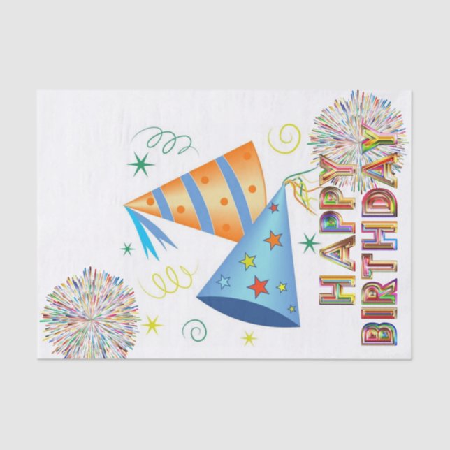 Feliz Aniversário Papel Tecido de Aniversário Chap (Frente )