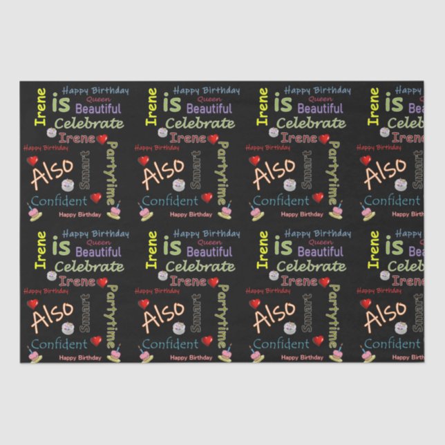 Feliz Aniversário Papel Tecido Irene (Frente )