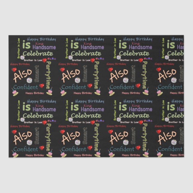 Feliz Aniversário Papel Tecido Irmão em Direito (Frente )