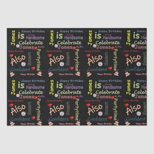 Feliz Aniversário Papel Tecidual James (Frente )