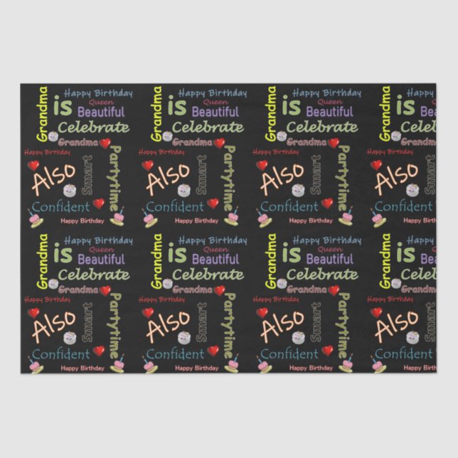 Feliz Aniversário Papel Tecidual Vovó (Frente )