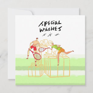 Feliz aniversário para jogadores tênis