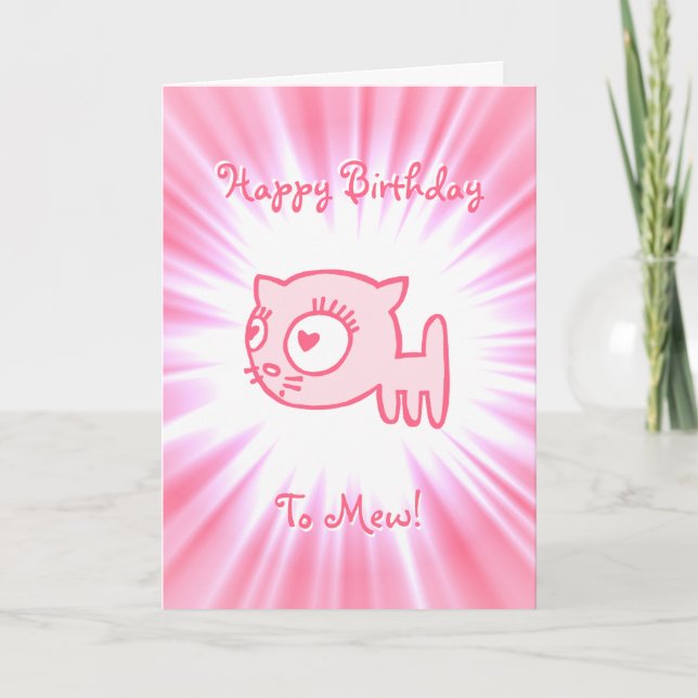 Feliz Aniversário para Mew! Cartão (Frente)