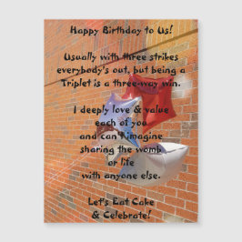 Feliz Aniversário para Nós Triplica Cartão Magnéti