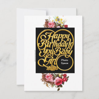 Feliz Aniversário para Você, Menina, Cartão Plano