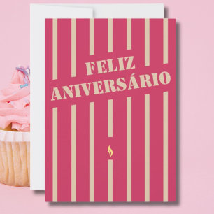 Feliz aniversário português, carro de saudação de 