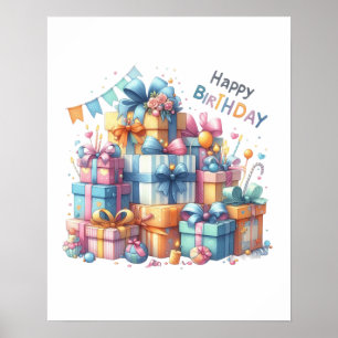 Feliz Aniversário Poster presente para todas as id