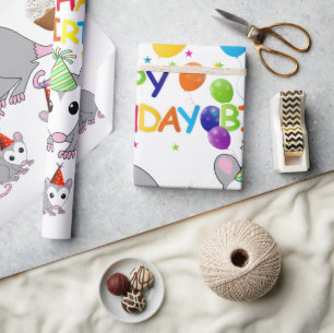 Feliz Aniversário Presente Papel de Envolvimento P