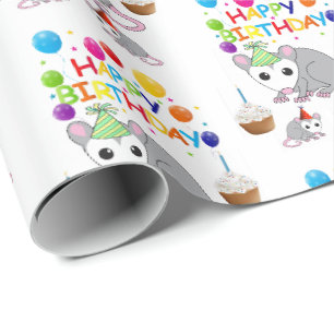 Feliz Aniversário Presente Papel de Envolvimento P