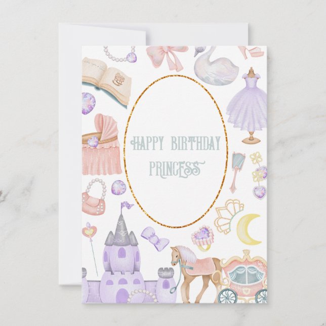 Feliz aniversário Princesa Menina (Frente)