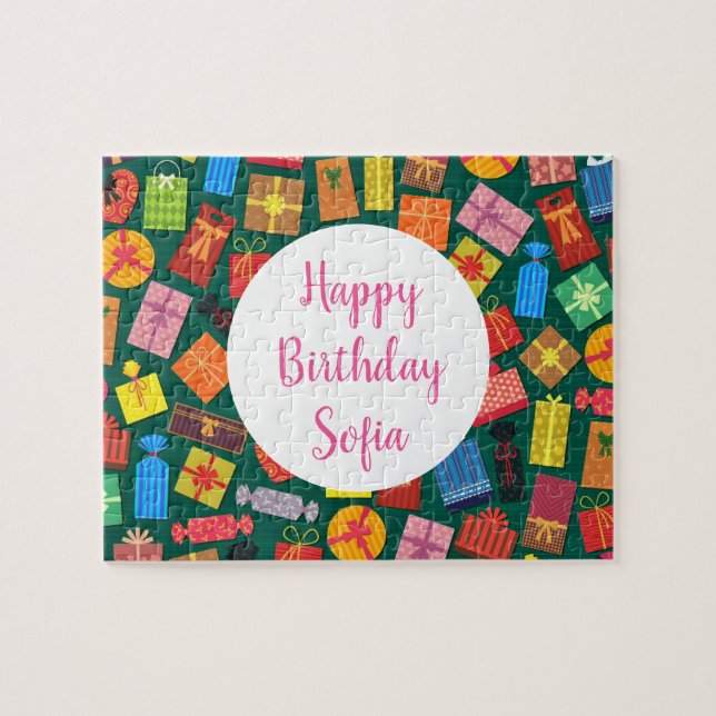 Feliz Aniversário Quebra-Cabeça (Horizontal)