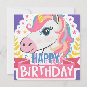Feliz Aniversário Raparigas Bday Unicorn Texto de
