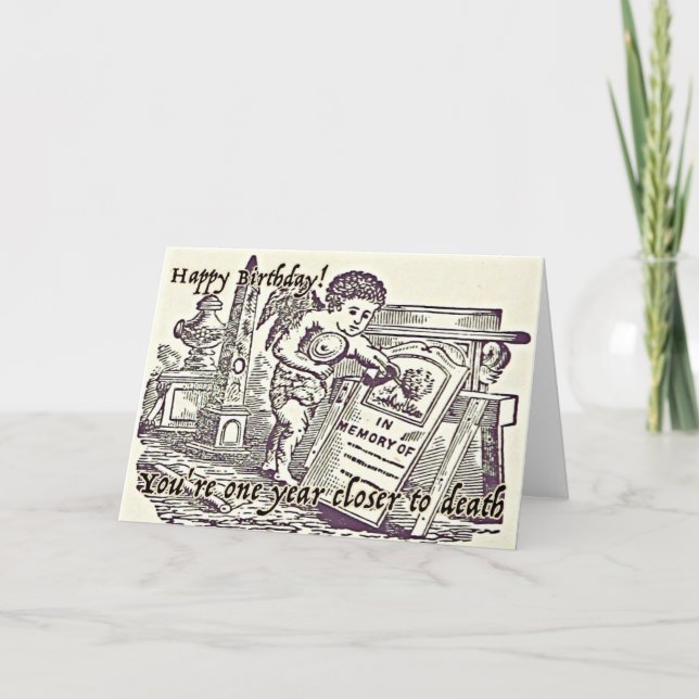 Feliz Aniversário Saudações Cartão Humor Escuro En (Frente)