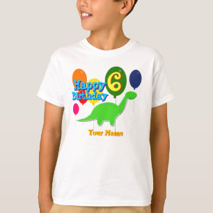 Feliz aniversario seis dos balões anos de t-shirt