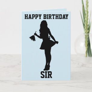 FELIZ ANIVERSÁRIO SENHOR, CARTÃO DE CRIADA FRANCES