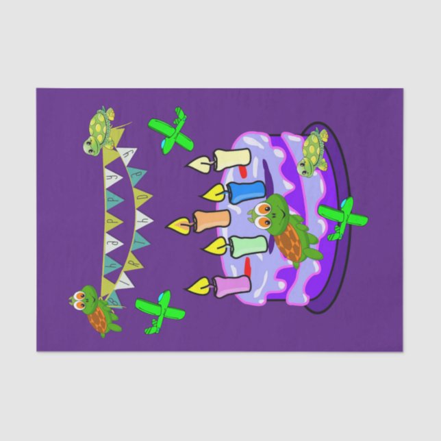 Feliz Aniversário, Tartarugas de Papel Tecido (Frente )