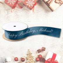 Feliz Aniversário Texto Personalizado Oceano Azul
