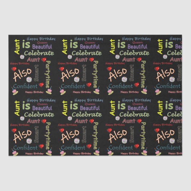 Feliz Aniversário, Tia de Papel Tecido (Frente )