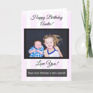 Feliz Aniversário Tia Personalizada Cartão com f