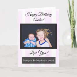 Feliz Aniversário Tia Personalizada Cartão com fot