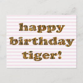 Feliz aniversário tigre! Cartão postal divertido c